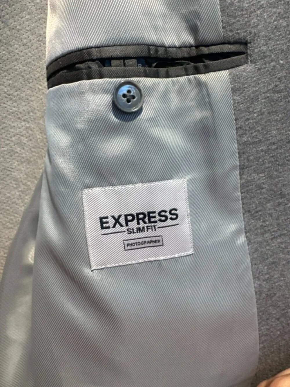 Express Men's Knit Sport Coat in heather gray Slim Fit Regular 44